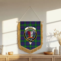 Boyle Tartan Crest Wall Hanging Banner - Wood Pole