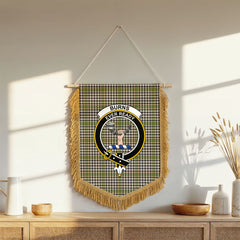 Burns Check Tartan Crest Wall Hanging Banner - Wood Pole