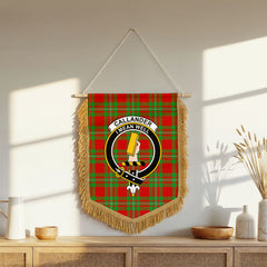 Callander Tartan Crest Wall Hanging Banner - Wood Pole