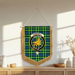 Campbell of Breadalbane Ancient Tartan Crest Wall Hanging Banner - Wood Pole