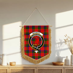 MacNicol (of Scorrybreac) Tartan Crest Wall Hanging Banner - Wood Pole