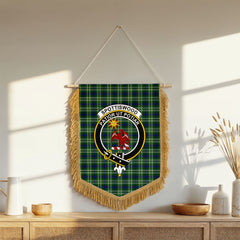 Spottiswood Tartan Crest Wall Hanging Banner - Wood Pole