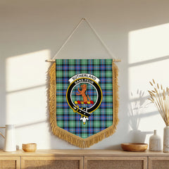 Sutherland Old Ancient Tartan Crest Wall Hanging Banner - Wood Pole
