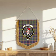 Taylor Weathered Tartan Crest Wall Hanging Banner - Wood Pole