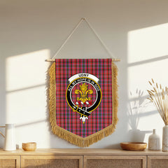 Udny Tartan Crest Wall Hanging Banner - Wood Pole