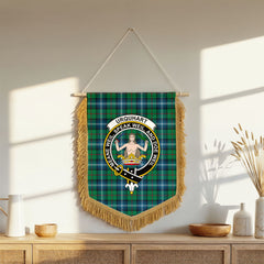 Urquhart Ancient Tartan Crest Wall Hanging Banner - Wood Pole