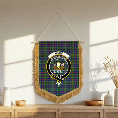 Wood Tartan Crest Wall Hanging Banner - Wood Pole