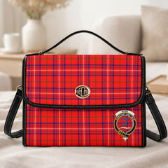 Rose Modern Tartan Crest Satchel Bag