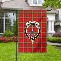 Morrison Red Modern Tartan Crest Garden Flag