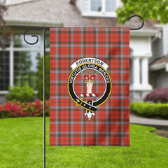 Robertson Weathered Tartan Crest Garden Flag