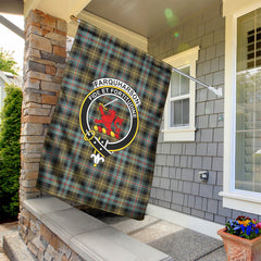 Farquharson Weathered Tartan Crest Garden Flag