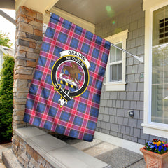 Graham of Menteith Red Tartan Crest Garden Flag