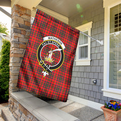 Matheson Modern Tartan Crest Garden Flag