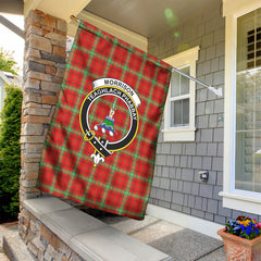 Morrison Red Modern Tartan Crest Garden Flag