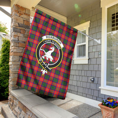 Roxburgh District Tartan Crest Garden Flag