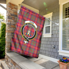 Shaw Red Modern Tartan Crest Garden Flag