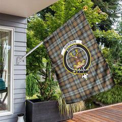 Gordon Weathered Tartan Crest Garden Flag