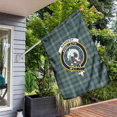 Kennedy Modern Tartan Crest Garden Flag
