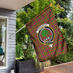 Kinninmont Tartan Crest Garden Flag