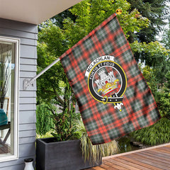 McLachlan Weathered Tartan Crest Garden Flag