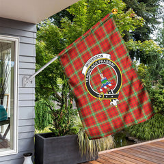 Morrison Red Modern Tartan Crest Garden Flag