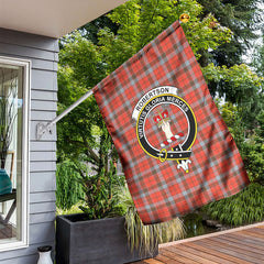 Robertson Weathered Tartan Crest Garden Flag
