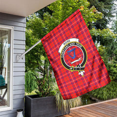 Rose Modern Tartan Crest Garden Flag