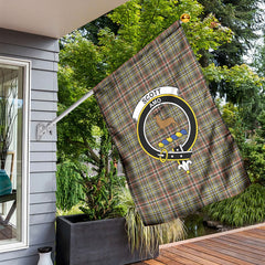 Scott Green Weathered Tartan Crest Garden Flag