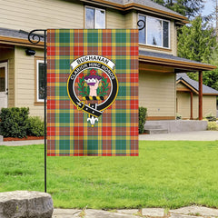 Buchanan Old Sett Tartan Crest Garden Flag