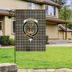Gordon Weathered Tartan Crest Garden Flag