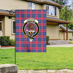 Graham of Menteith Red Tartan Crest Garden Flag