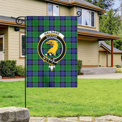 Haldane Tartan Crest Garden Flag