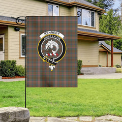 Kennedy Weathered Tartan Crest Garden Flag