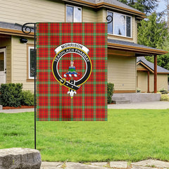 Morrison Red Modern Tartan Crest Garden Flag