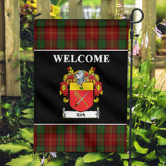 Kirk Tartan Crest Black Garden Flag