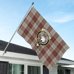 Cunningham Burgundy Dancers Tartan Crest House Flag