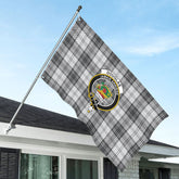 Douglas Grey Modern Tartan Crest House Flag