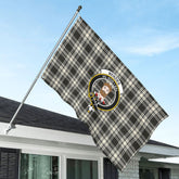 Menzies Black - White Ancient Tartan Crest House Flag