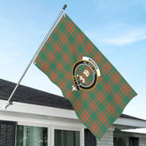 Menzies Green Ancient Tartan Crest House Flag