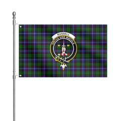 Russell Modern Tartan Crest House Flag