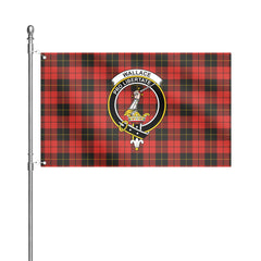 Wallace Weathered Tartan Crest House Flag
