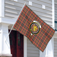 Cumming Hunting Weathered Tartan Crest House Flag