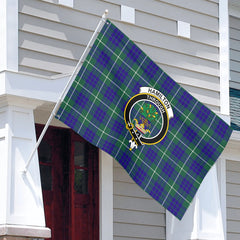 Hamilton Hunting Modern Tartan Crest House Flag