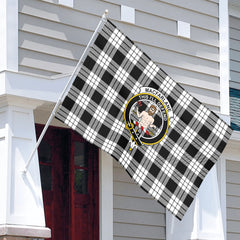 MacFarlane Black - White Tartan Crest House Flag