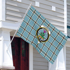 Thomson Blue Tartan Crest House Flag