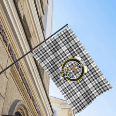 Scott Black & White Modern Tartan Crest House Flag
