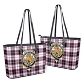 McPherson Hunting Modern Tartan Crest Leather Tote Bag