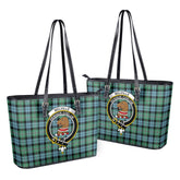 Melville Tartan Crest Leather Tote Bag