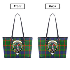 Aiton Tartan Crest Leather Tote Bag