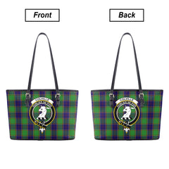 Colville Tartan Crest Leather Tote Bag